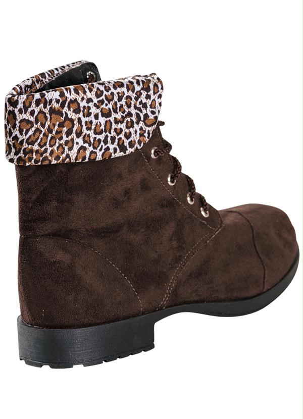 Outlet - Bota Coturno Marrom Estampa Onça 2