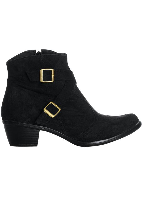 Quintess - Bota Curta Duas Fivelas Preta 3