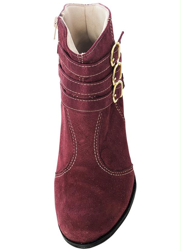 Quintess - Bota Detalhe Fivela no Cano Vinho 4