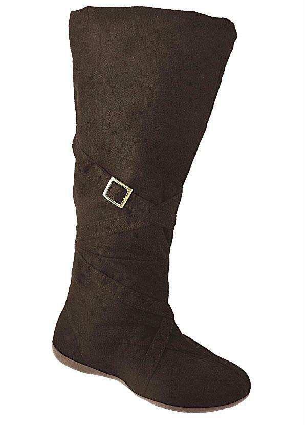 Outlet - Bota Feminina Marrom Escuro Detalhe Tiras