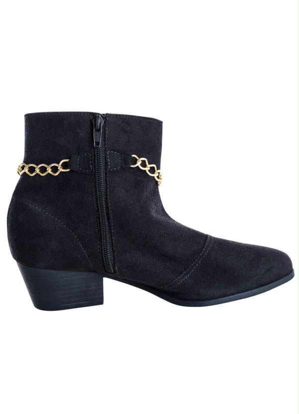 Perfecta - Bota Preta com Detalhe Corrente 2
