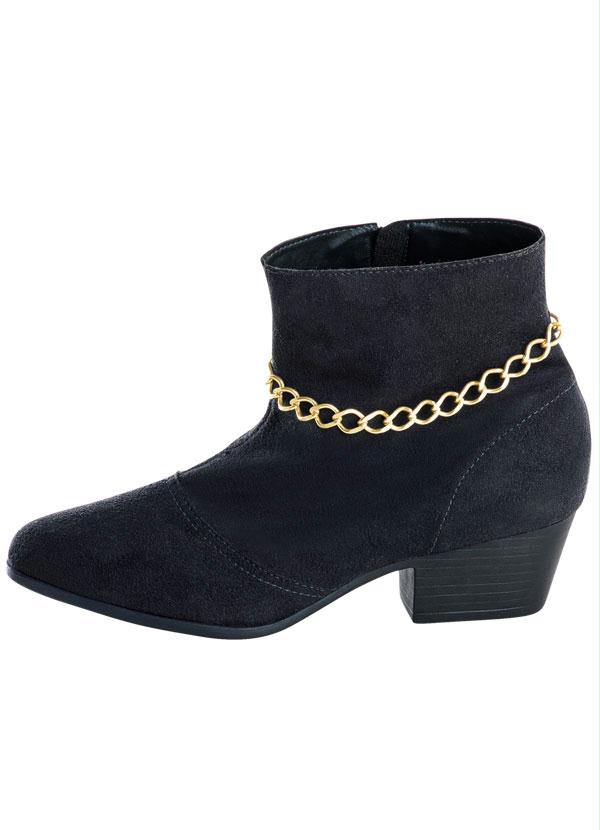 Perfecta - Bota Preta com Detalhe Corrente 3