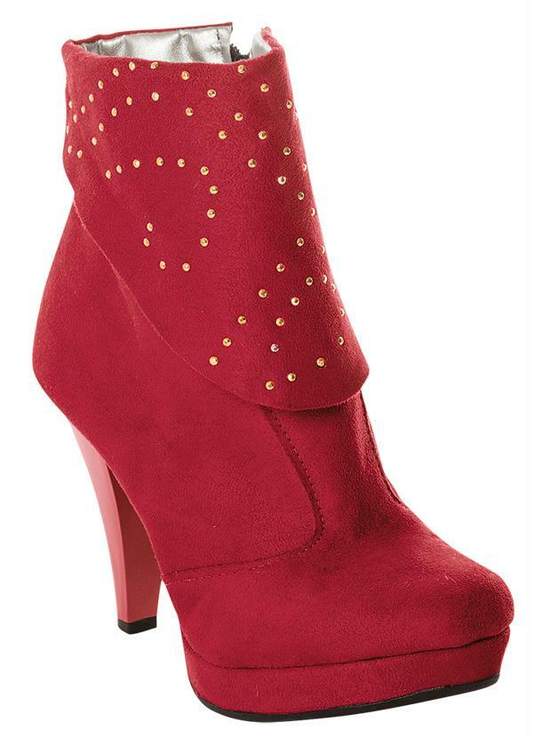 Outlet - Bota Vermelho Detalhe Hotfix