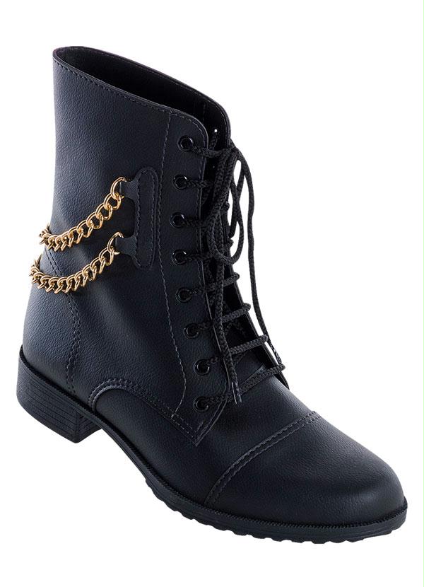 Outlet - Coturno com Com Correntes Preto