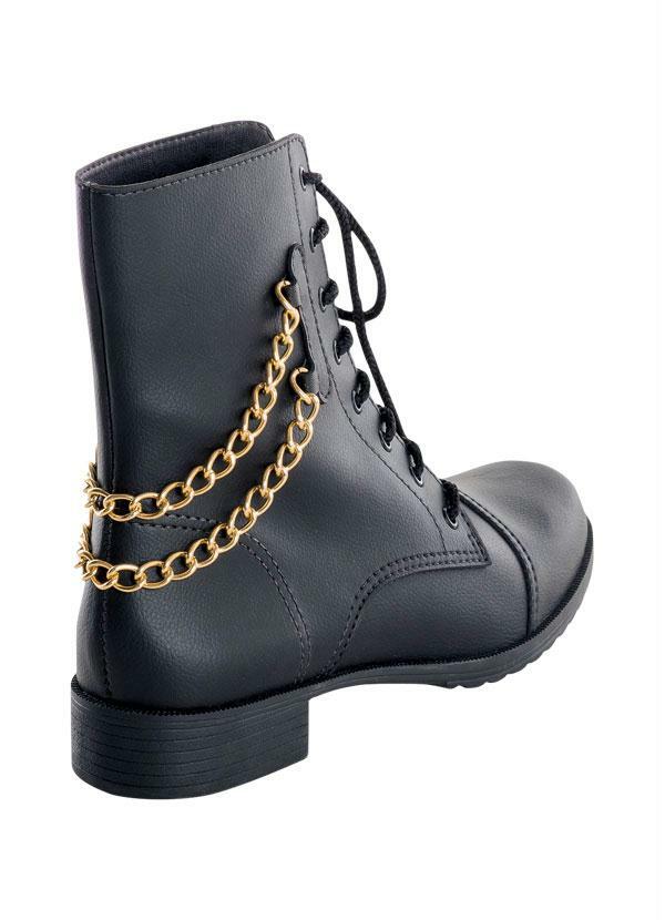 Outlet - Coturno com Com Correntes Preto 2