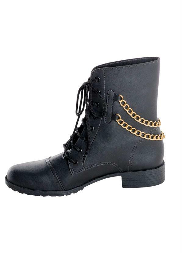 Outlet - Coturno com Com Correntes Preto 3