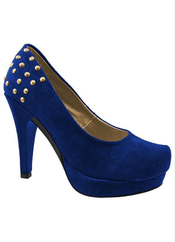 Outlet - Sapato Scarpin Detalhe Spike Azul