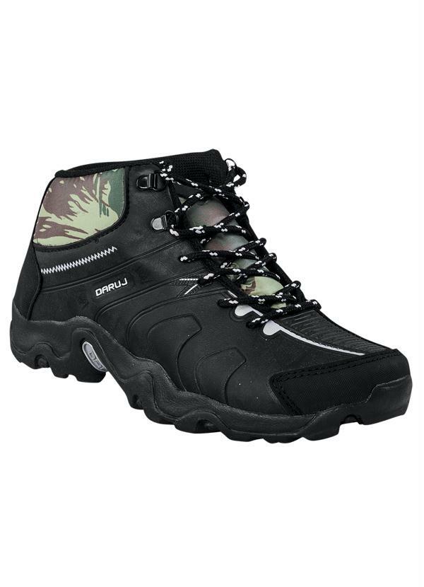 Outlet - Bota Masculina Preta Estampa Militar