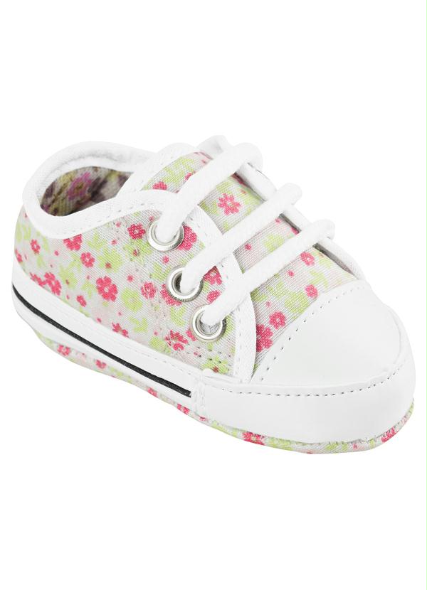 Perfecta - Tênis Bebê com Cadarço Floral