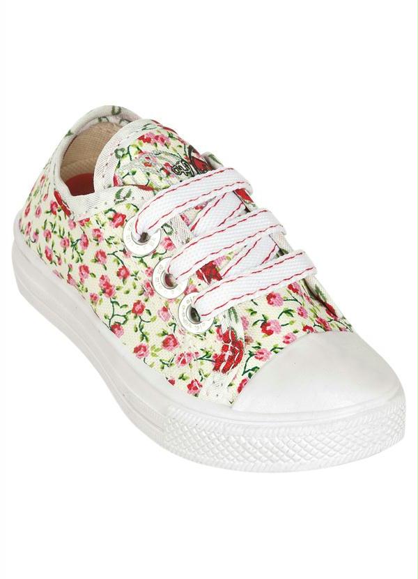 Outlet - Tênis Infantil Floral com Palmilha em Gel 1