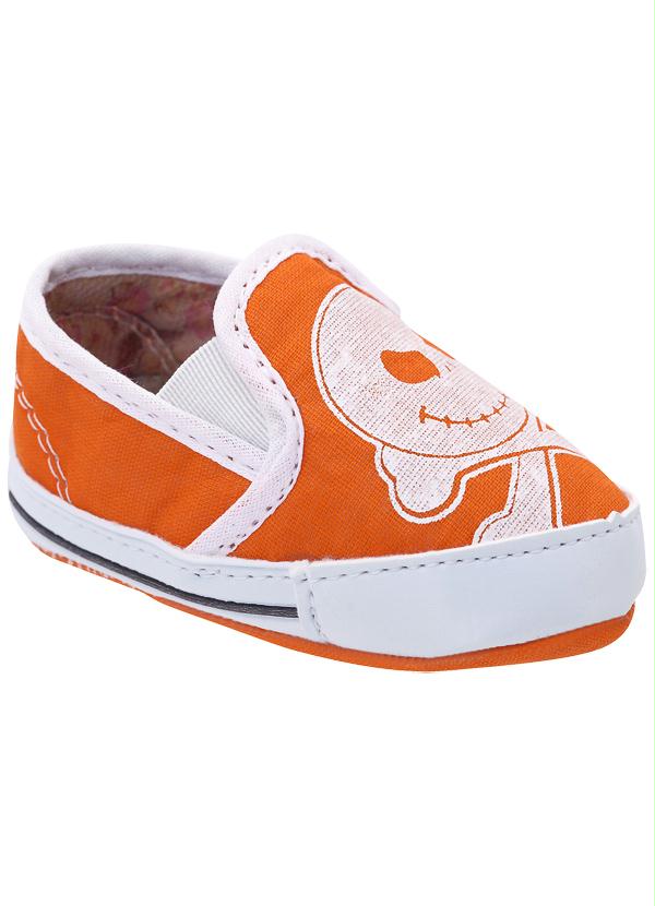 Outlet - Tênis Bebê com Caveira Laranja