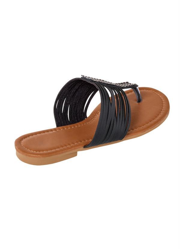 Outlet - Chinelo Preto com Detalhe de Pedras 2