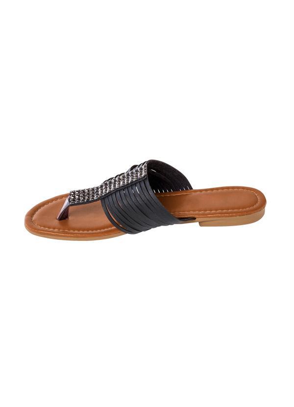 Outlet - Chinelo Preto com Detalhe de Pedras 3