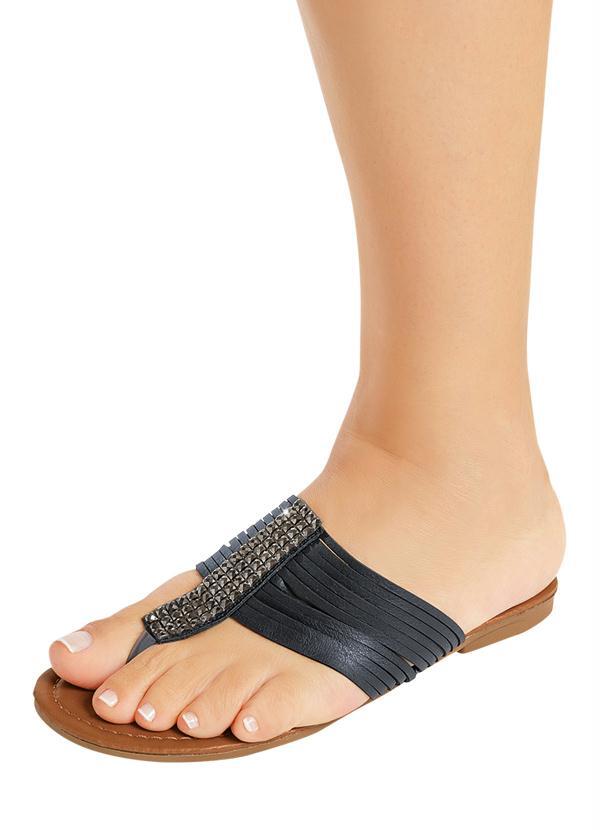 Outlet - Chinelo Preto com Detalhe de Pedras 4