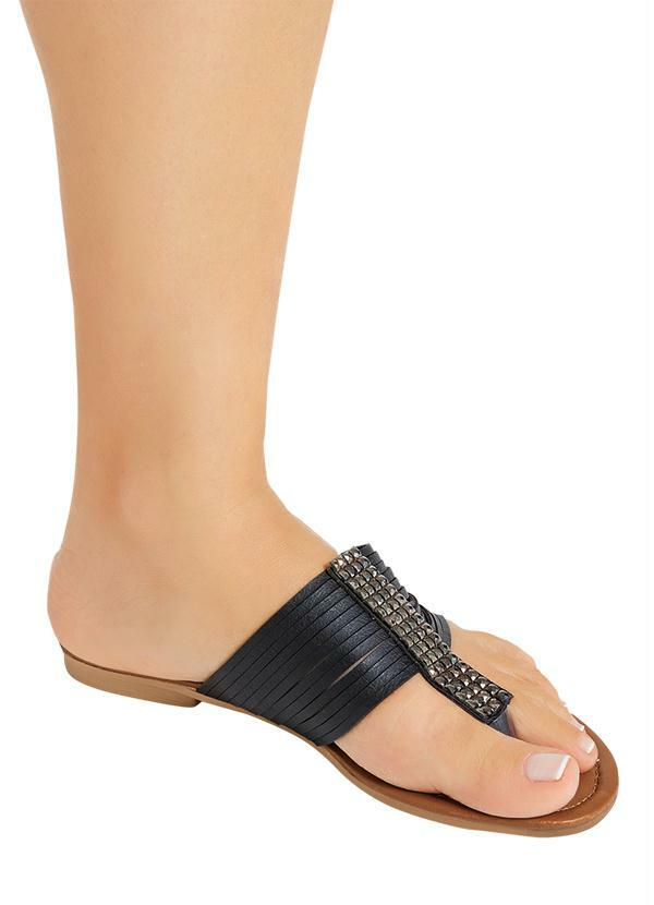 Outlet - Chinelo Preto com Detalhe de Pedras 5