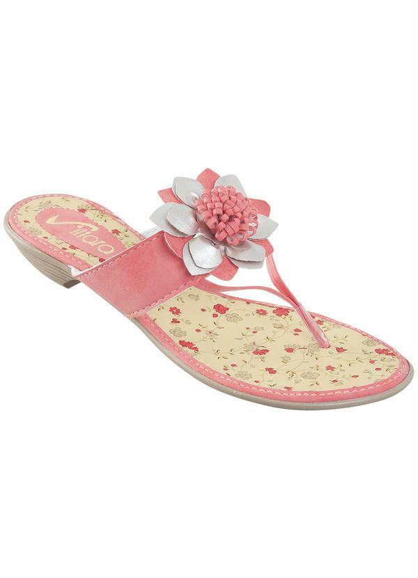 Outlet - Rasteirinha Rosa com Flor