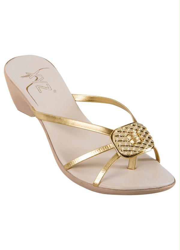 Outlet - Tamanco Aplique de Bottom Dourado