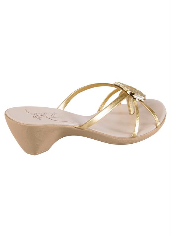Outlet - Tamanco Aplique de Bottom Dourado 2