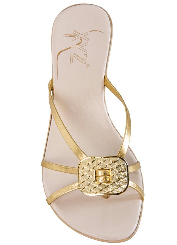 Outlet - Tamanco Aplique de Bottom Dourado 4