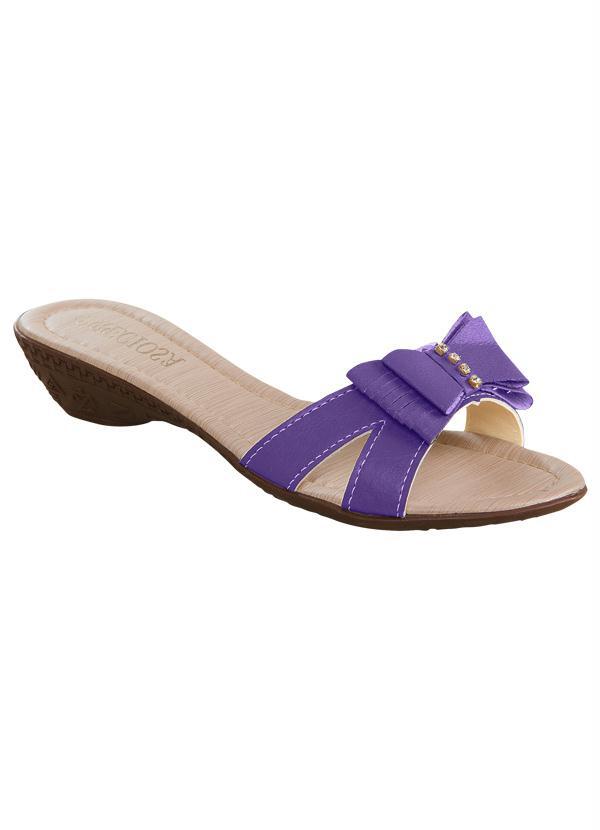Outlet - Tamanco com Detalhe de Laço Roxo