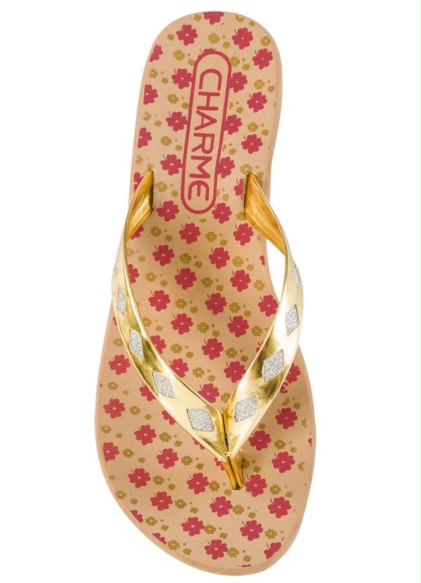 Outlet - Tamanco Dourado Detalhe Glitter Prata 4