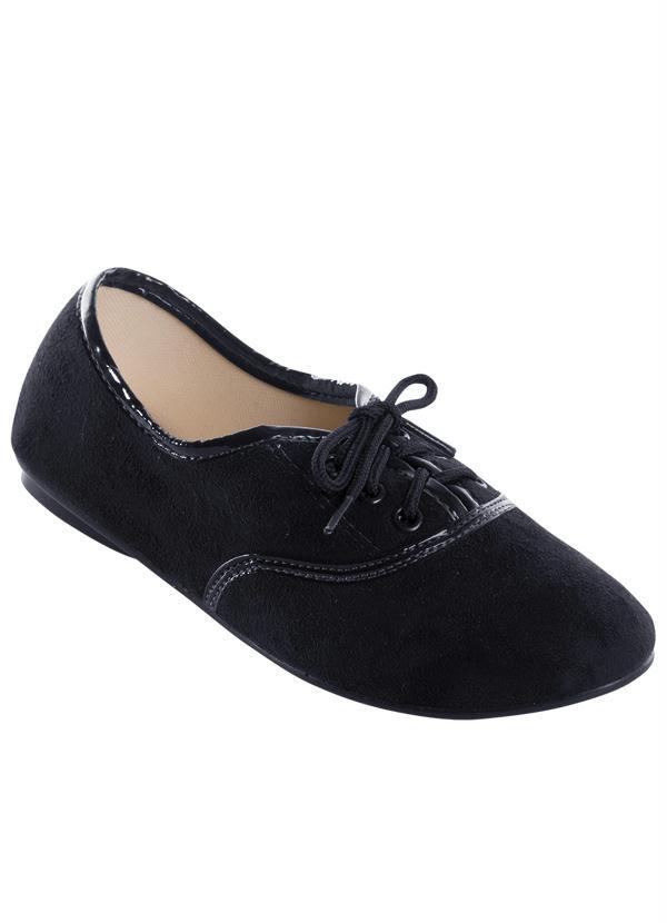 Perfecta - Sapato Oxford Preto em Camurça