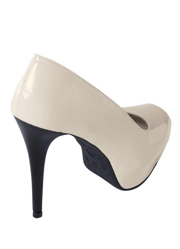Outlet - Peep Toe Meia Pata Bege 2