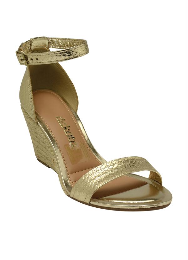 Dakota - Sandália Anabela Dakota Dourada