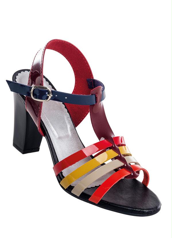 Outlet - Sandália com Tiras Coloridas Bordô