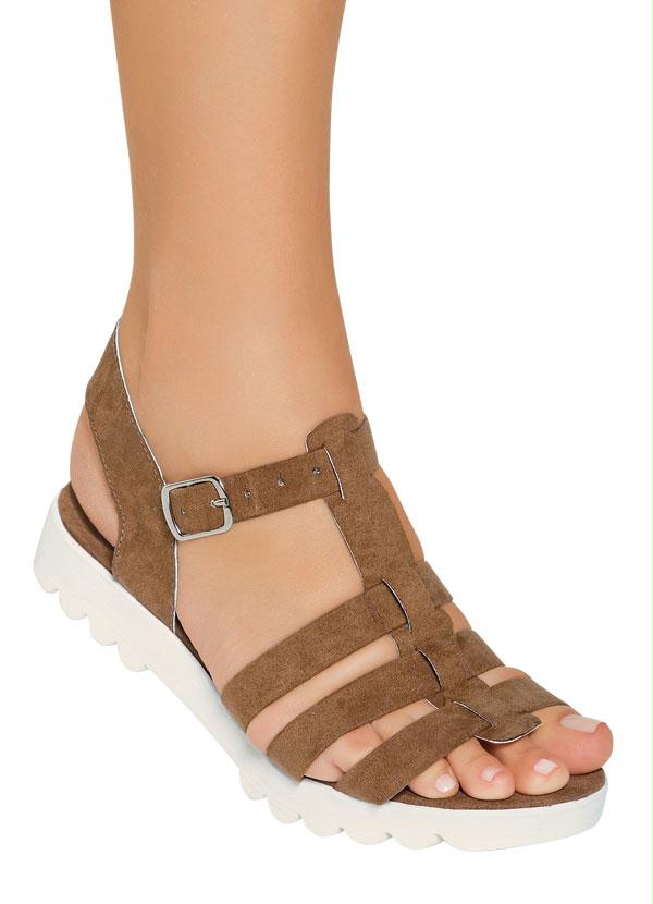 sandalia salto tratorado baixo