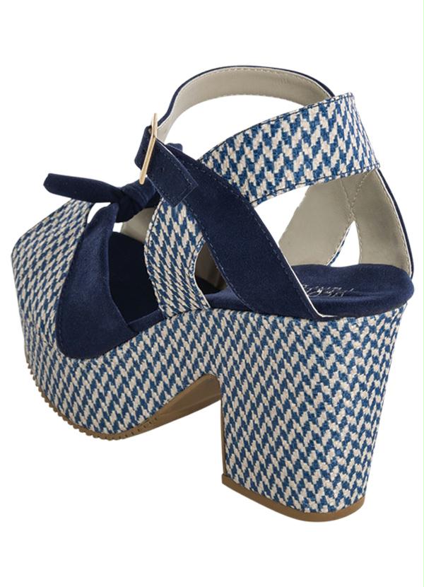 Outlet - Sandália Meia Pata Azul com Detalhe de Nó 2