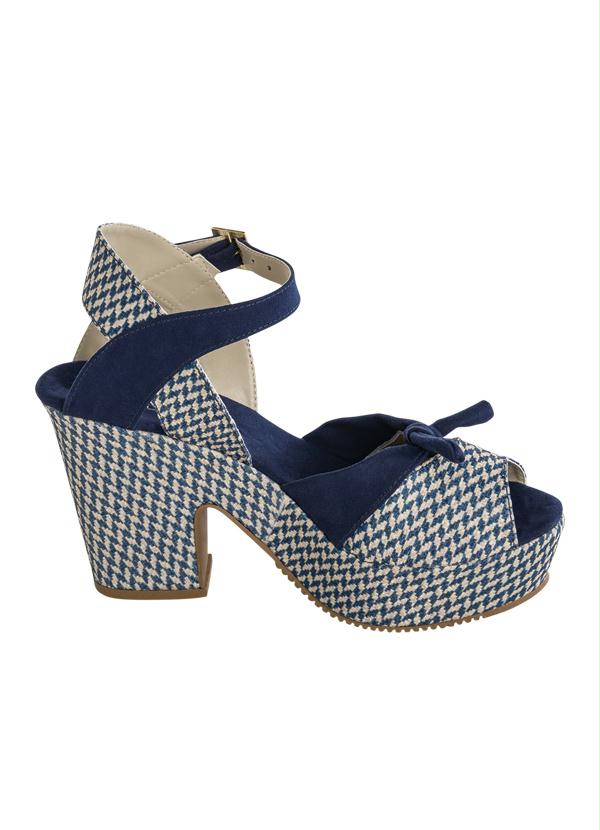 Outlet - Sandália Meia Pata Azul com Detalhe de Nó 3
