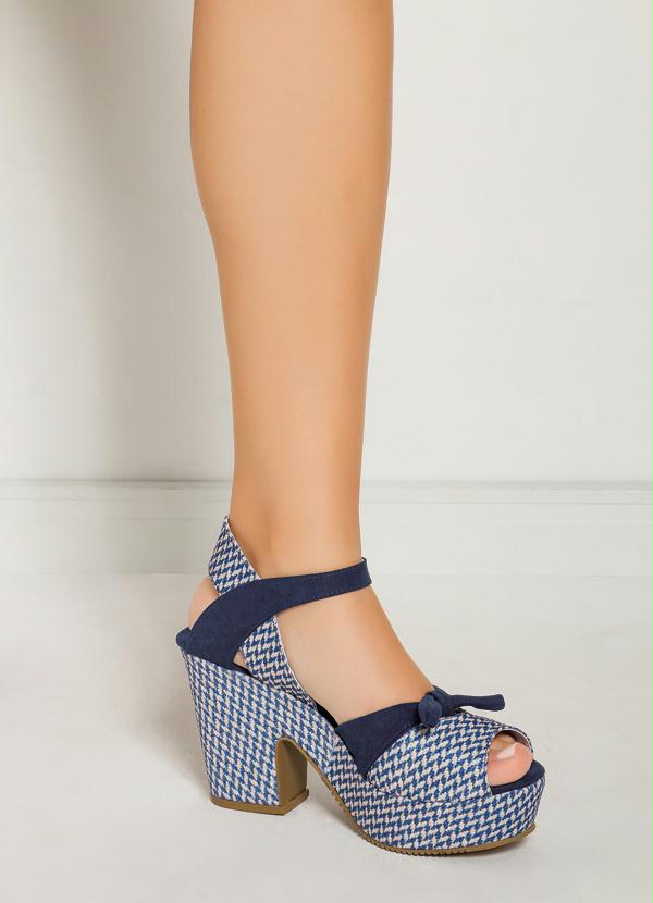 Outlet - Sandália Meia Pata Azul com Detalhe de Nó 4