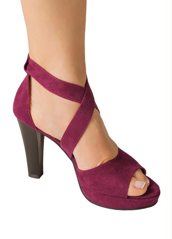 Outlet - Sandália Meia Pata com Tiras Transpassadas Vinho 4
