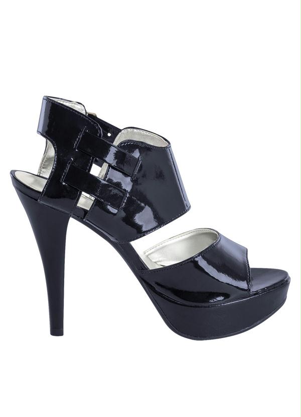 Outlet - Sandália Meia Pata Envernizada Preta 3