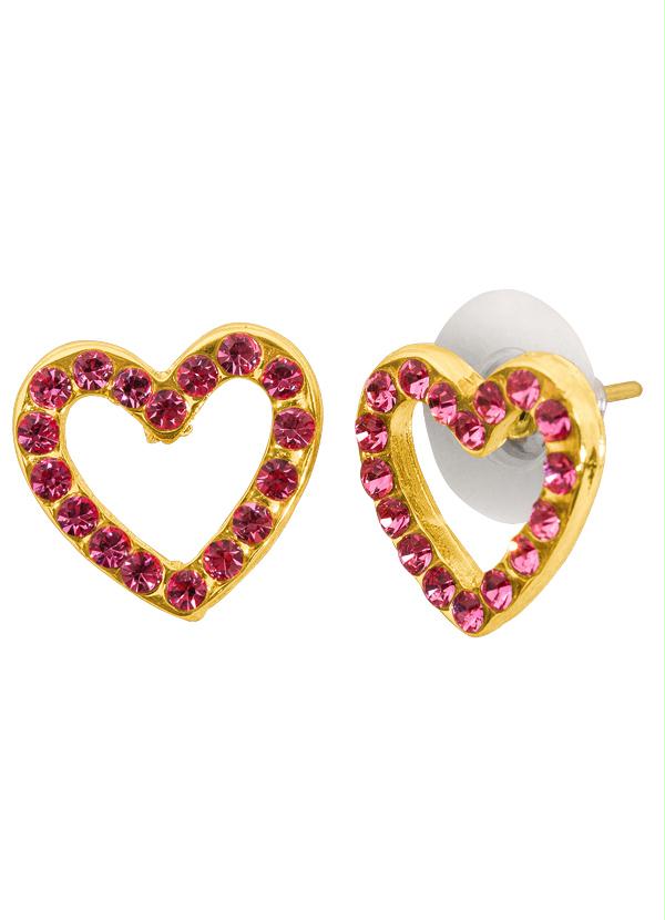 Outlet - Conjunto Colar Cristo e Brinco Coração Dourado 2