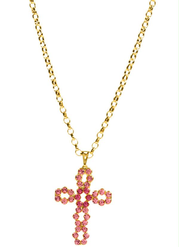 Outlet - Conjunto Colar Cristo e Brinco Coração Dourado 3