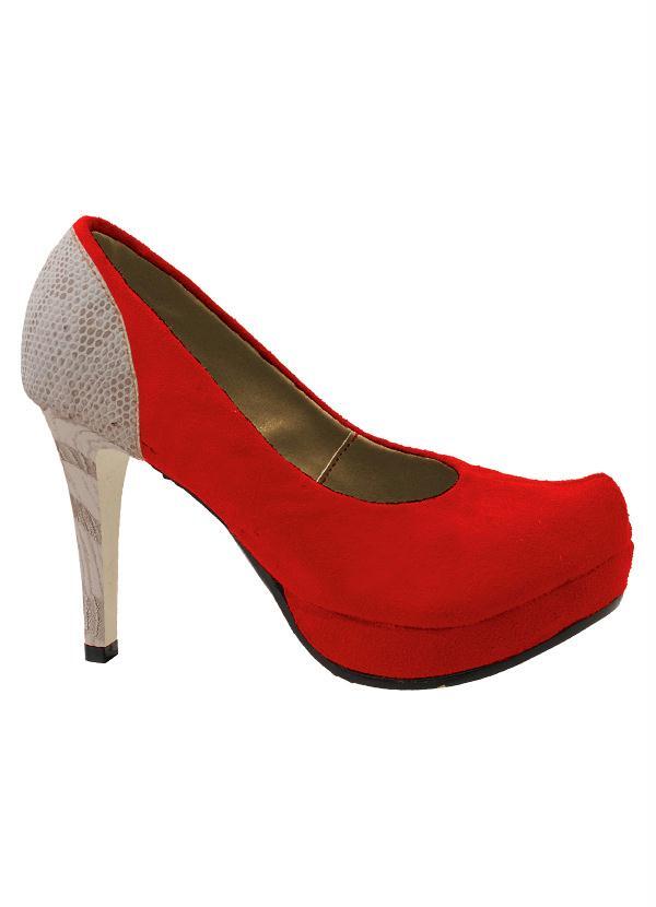 Outlet - Peep Toe Vermelho