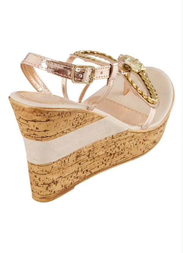 Quintess - Sandália Anabela Cobra Dourada 2