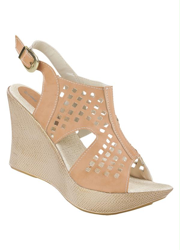 Outlet - Sandália Anabela Marrom