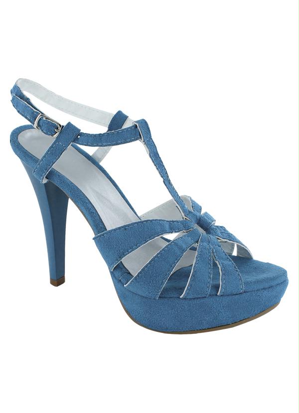 Outlet - Sandália Detalhado com Flor Azul