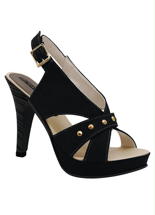 Outlet - Sandália Detalhe com Spikes Preto