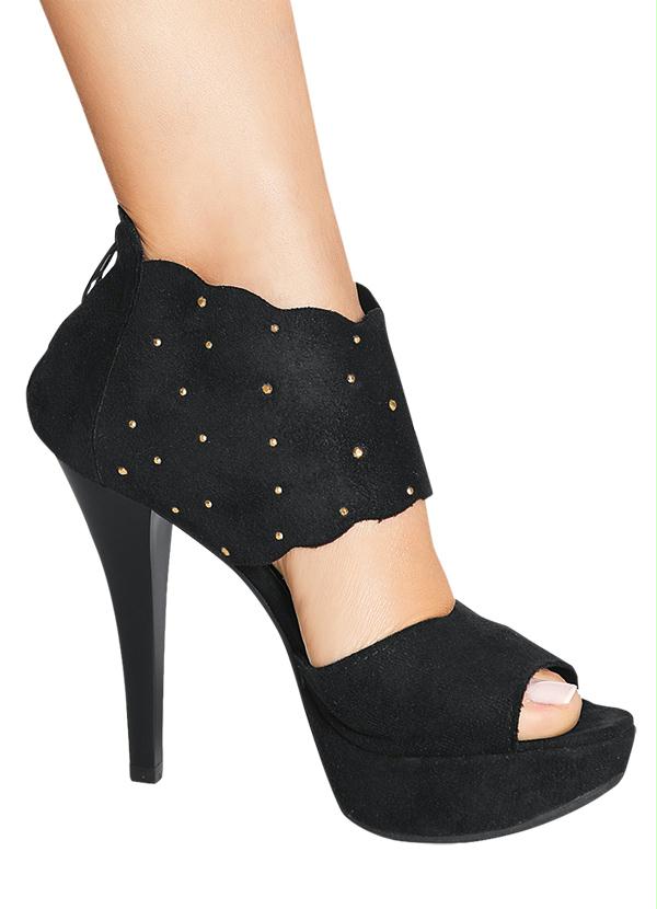 Outlet - Sandália Detalhe com Tachas Preto 5