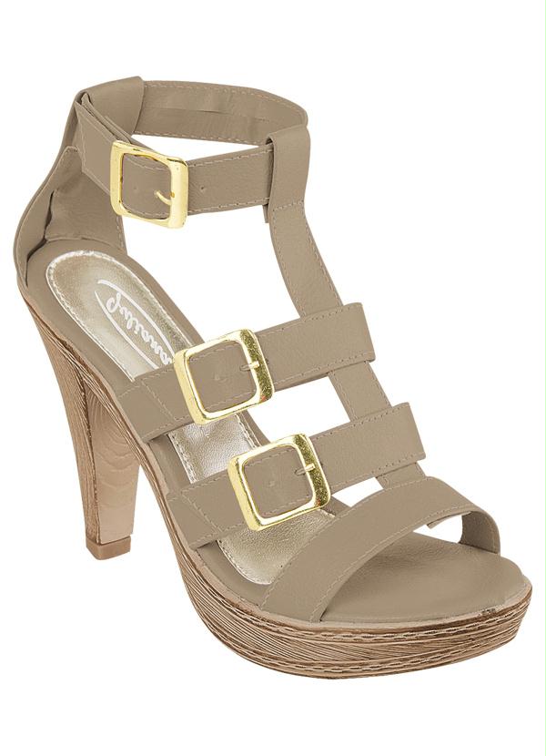 Outlet - Sandália Feminina de Salto Bege