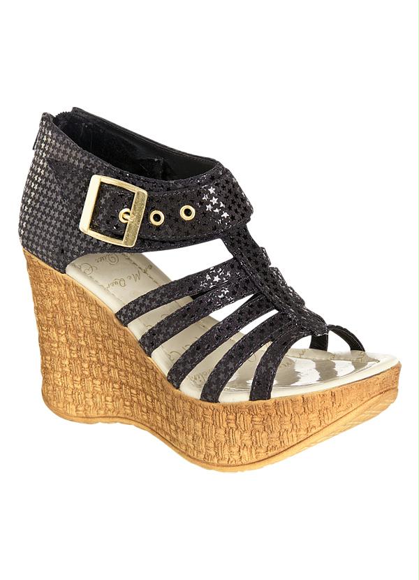 Outlet - Sandália Feminina Preto com Fecho Atrás