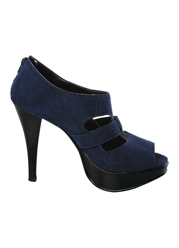 Quintess - Sandália Peep Toe Marinho