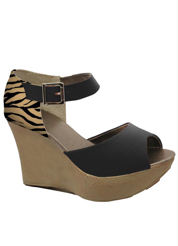 Perfecta - Sandália Plataforma Animal Print