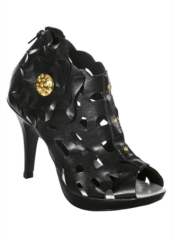 Outlet - Sandália Preto Salto Alto