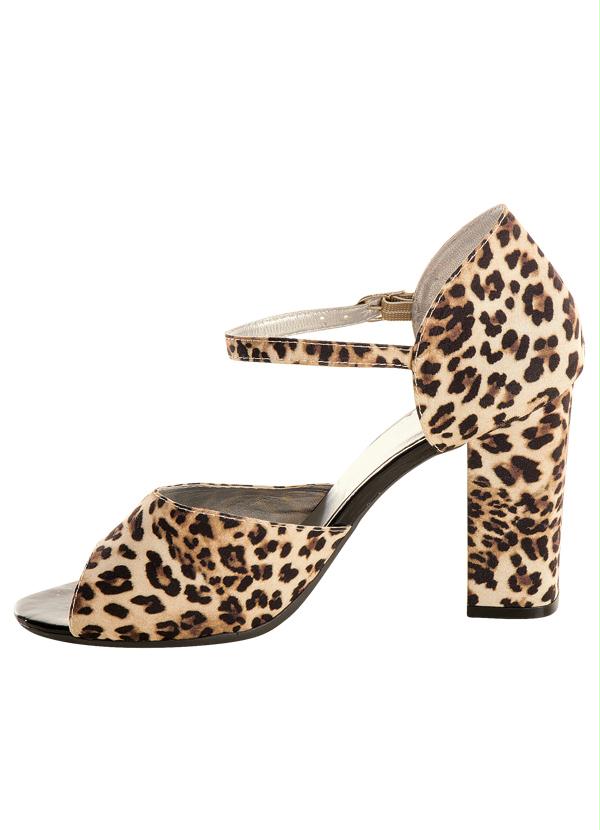 Marguerite - Sandália Salto Grosso Estampa Onça 3