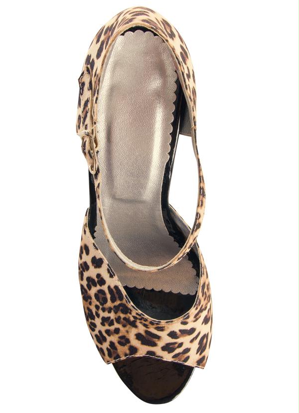 Marguerite - Sandália Salto Grosso Estampa Onça 4